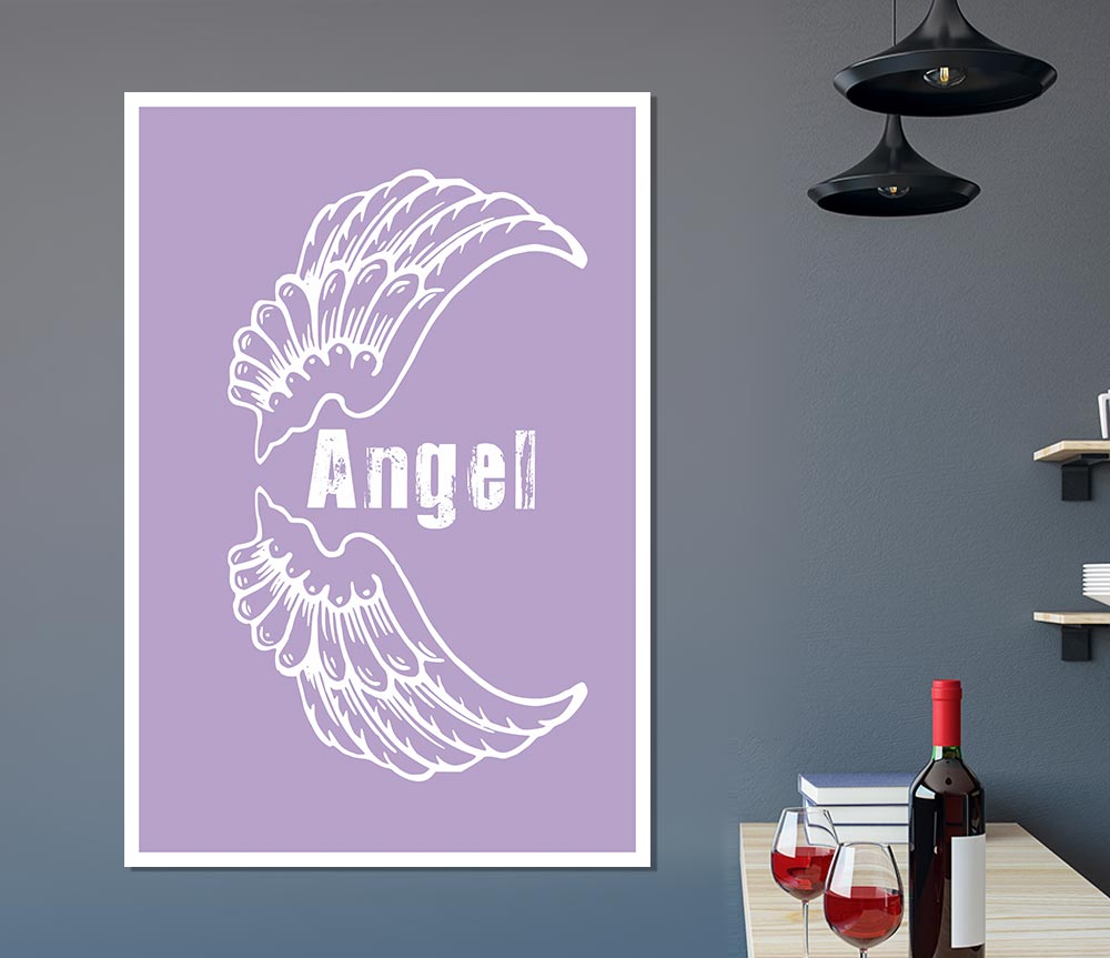 Angel Wings 3 Lilac Print Poster Wall Art