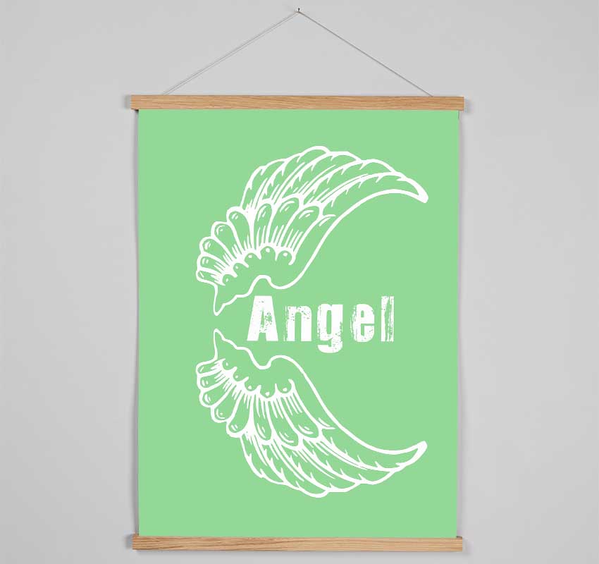 Angel Wings 3 Green Hanging Poster - Wallart-Direct UK