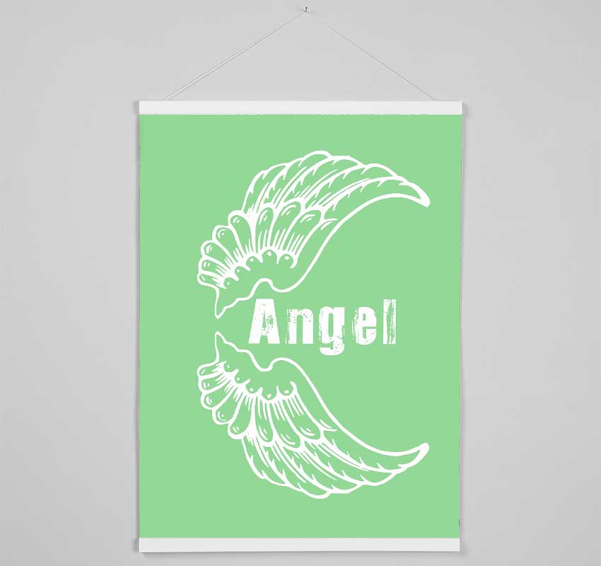 Angel Wings 3 Green Hanging Poster - Wallart-Direct UK