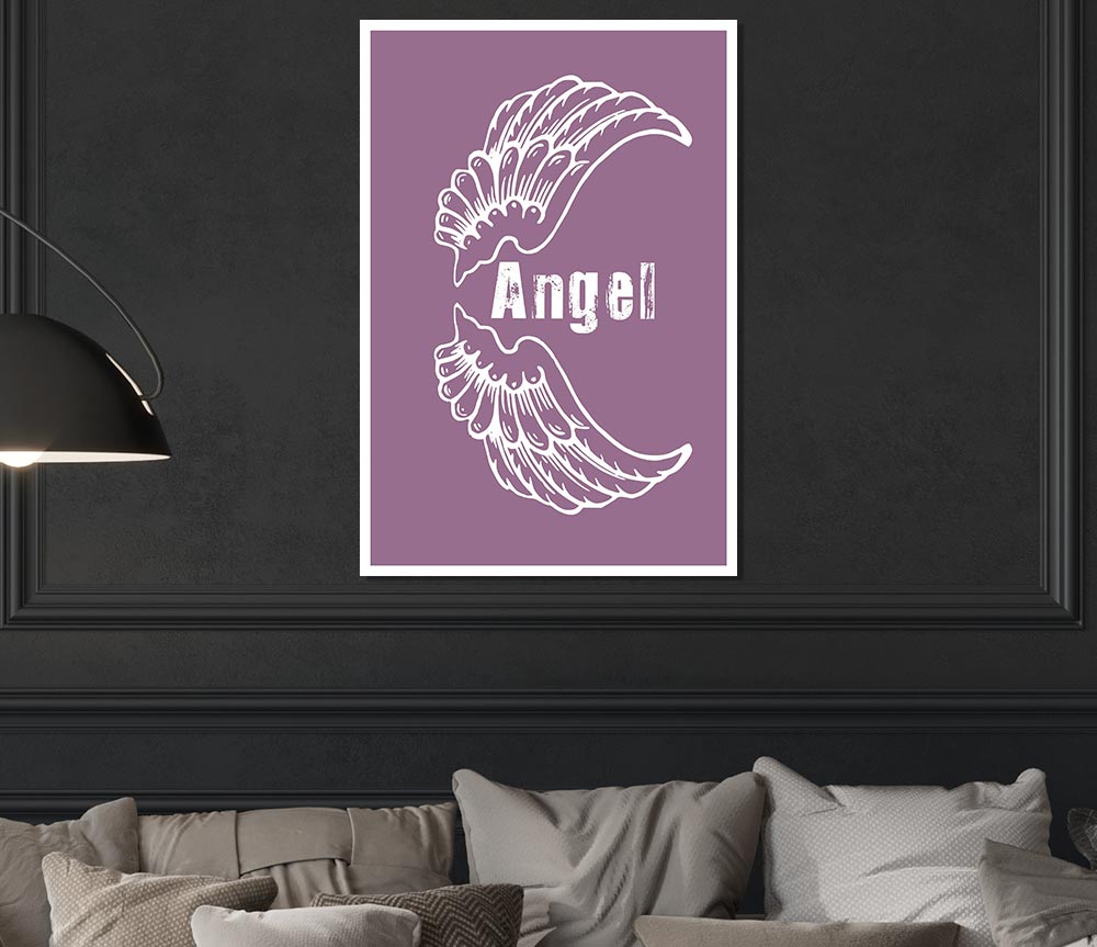 Angel Wings 3 Dusty Pink Print Poster Wall Art