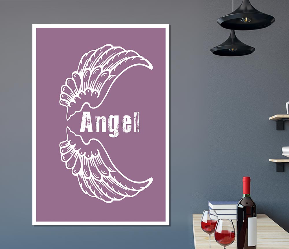 Angel Wings 3 Dusty Pink Print Poster Wall Art