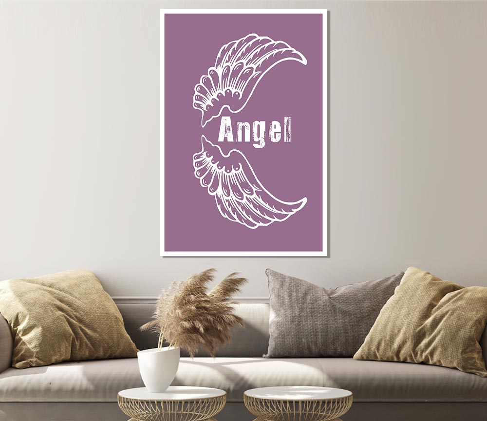 Angel Wings 3 Dusty Pink Print Poster Wall Art