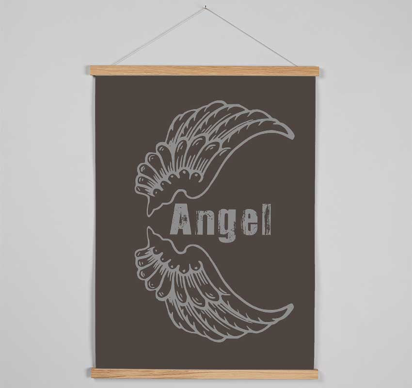 Girls Room Quote Angel Wings 3 Chocolate Hanging Poster - Wallart-Direct UK