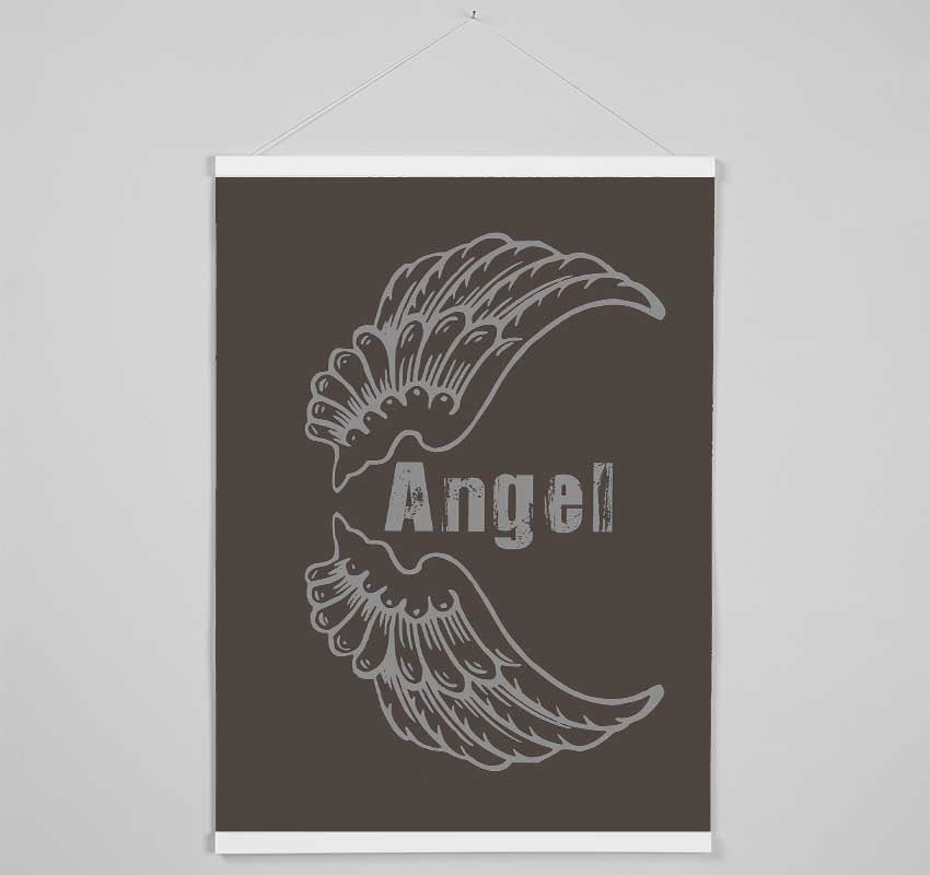 Girls Room Quote Angel Wings 3 Chocolate Hanging Poster - Wallart-Direct UK