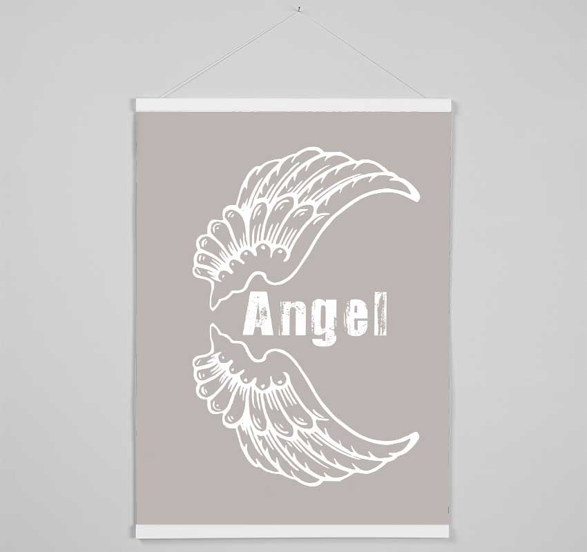 Angel Wings 3 Beige Hanging Poster - Wallart-Direct UK