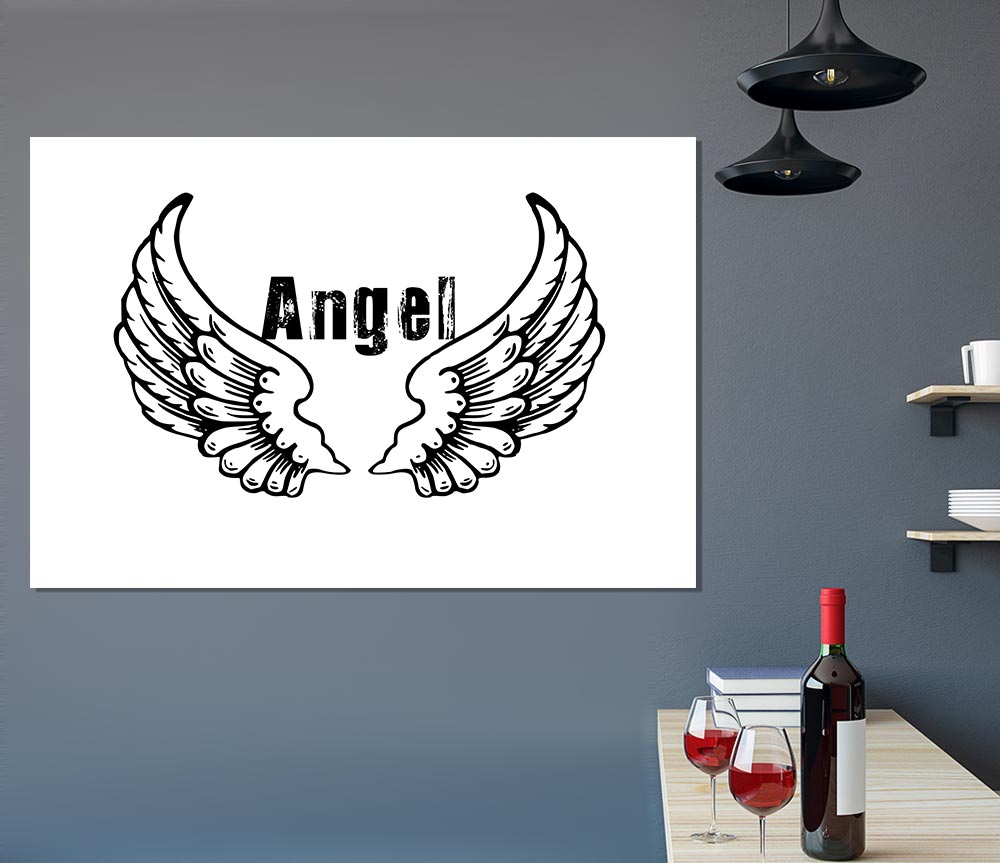 Angel Wings 2 White Print Poster Wall Art