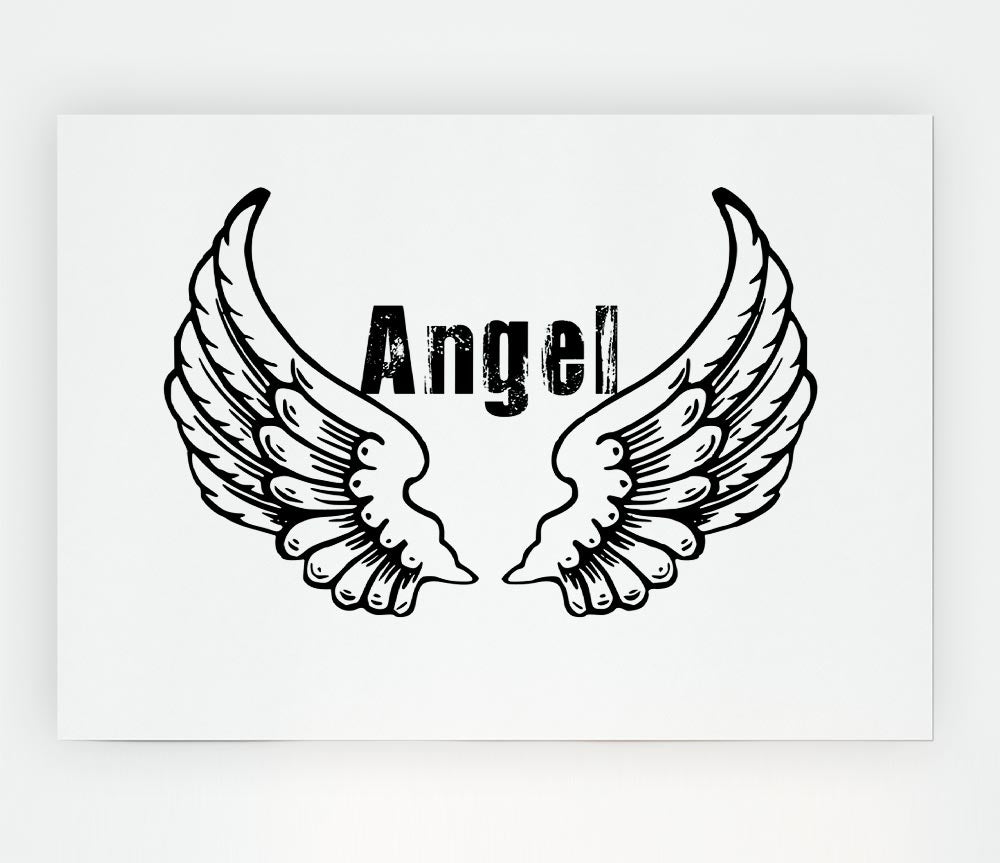 Angel Wings 2 White Print Poster Wall Art