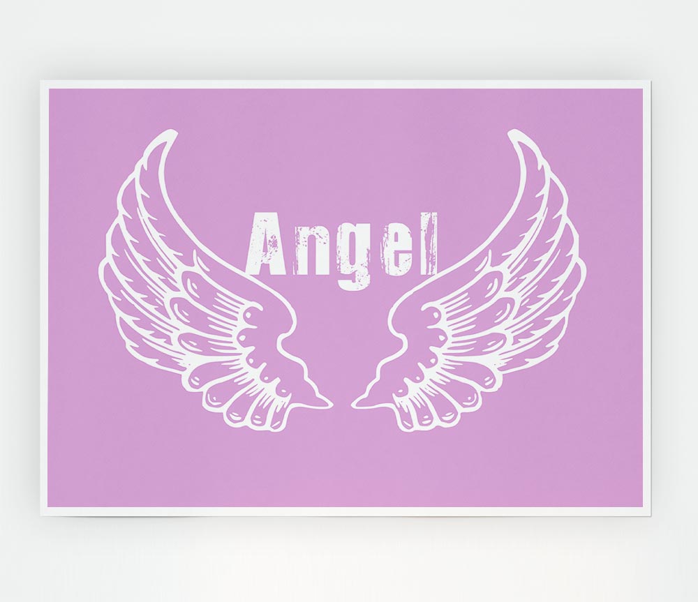 Angel Wings 2 Pink Print Poster Wall Art