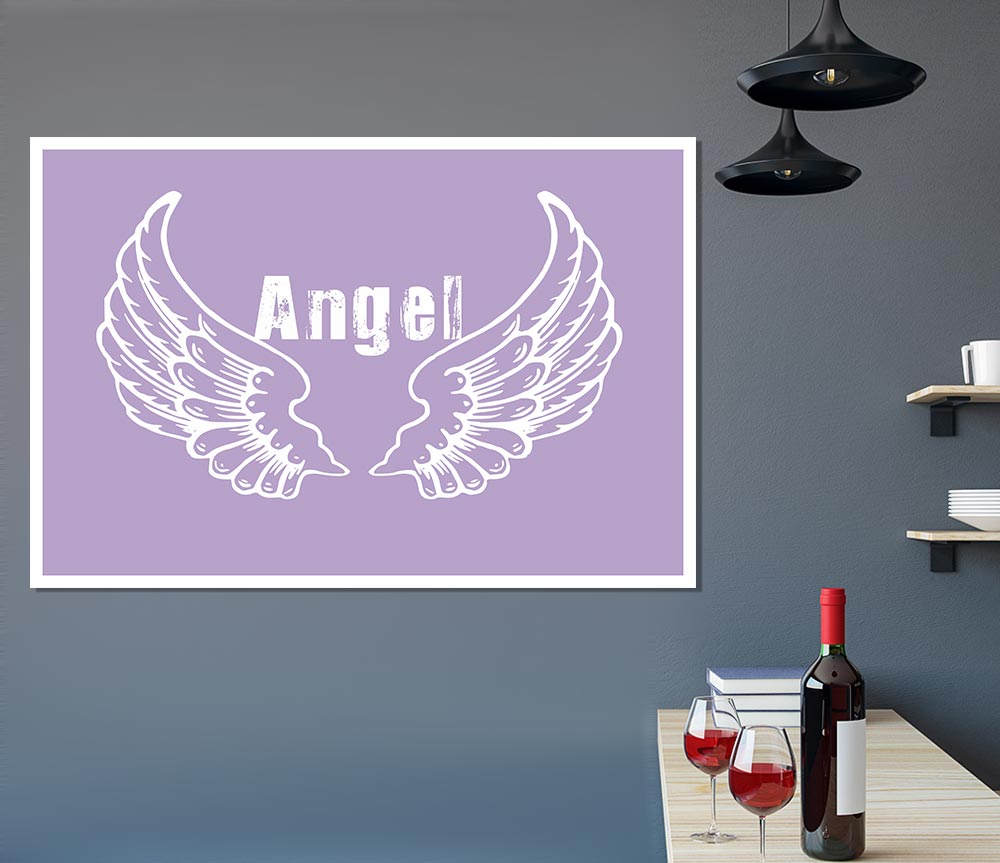 Angel Wings 2 Lilac Print Poster Wall Art