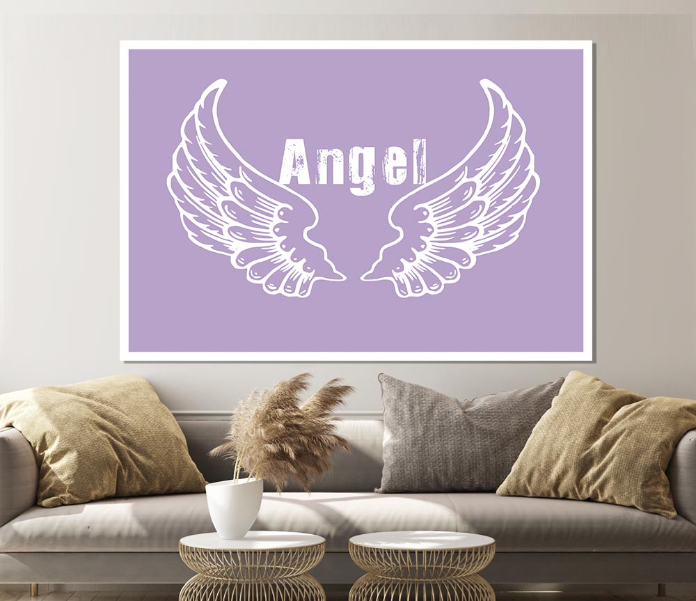 Angel Wings 2 Lilac Print Poster Wall Art