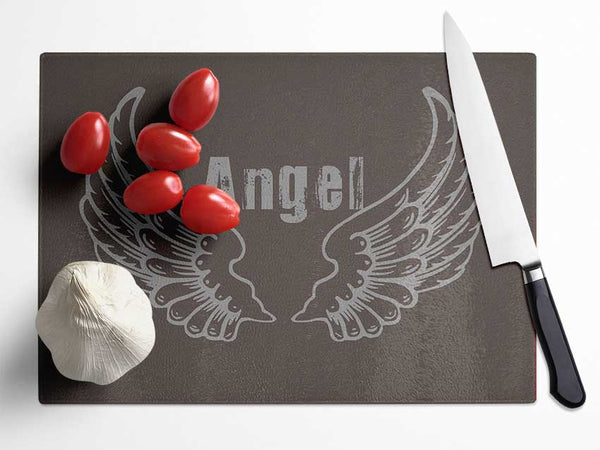 Angel Wings 2 Chocolate Glass Chopping Board