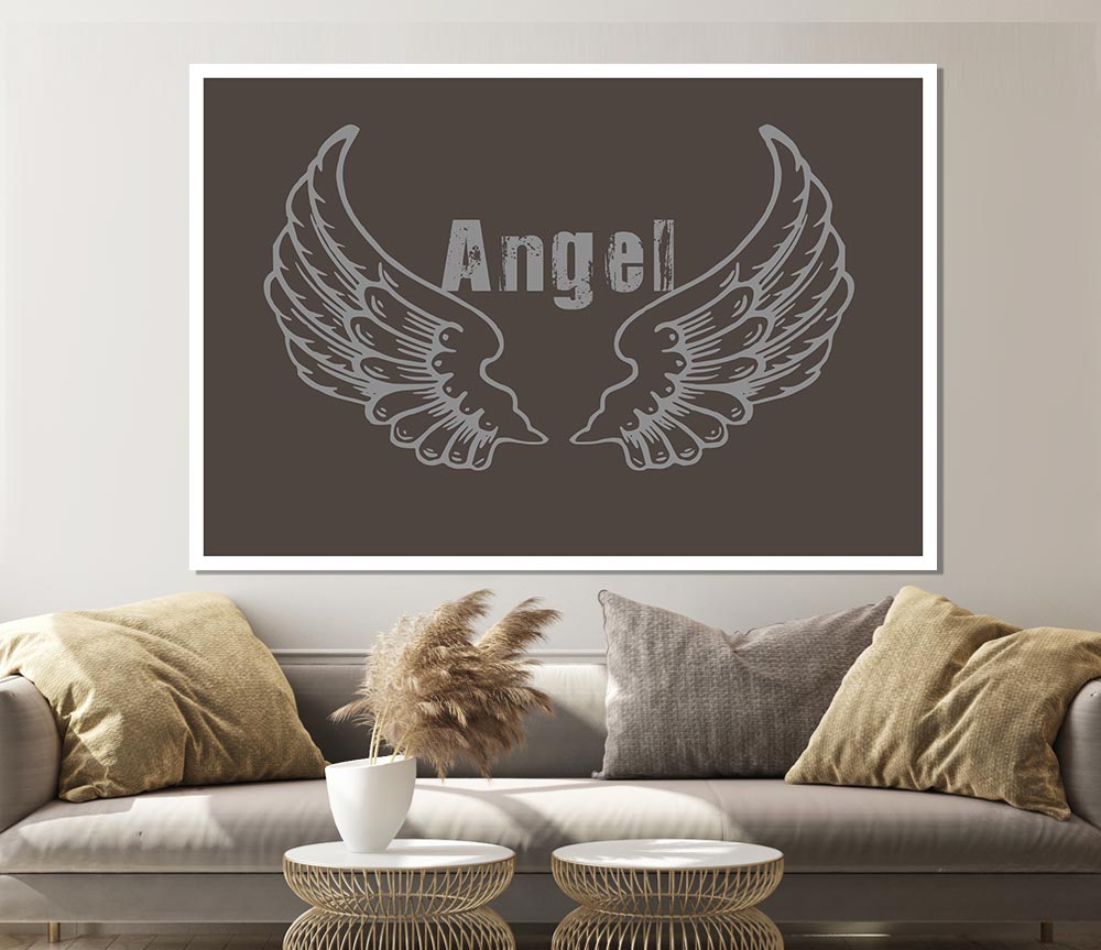 Angel Wings 2 Chocolate Print Poster Wall Art