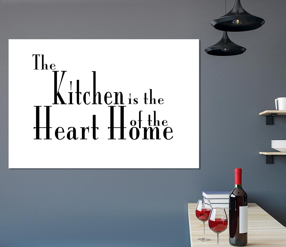 Kitchen Quote The Kitchen Is The Heart Of The Home 2 White Print Poster Wall Art