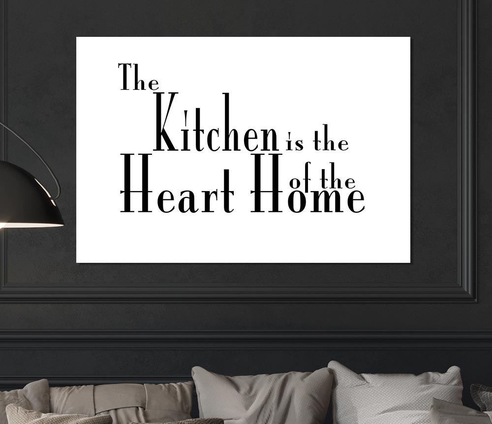 Kitchen Quote The Kitchen Is The Heart Of The Home 2 White Print Poster Wall Art