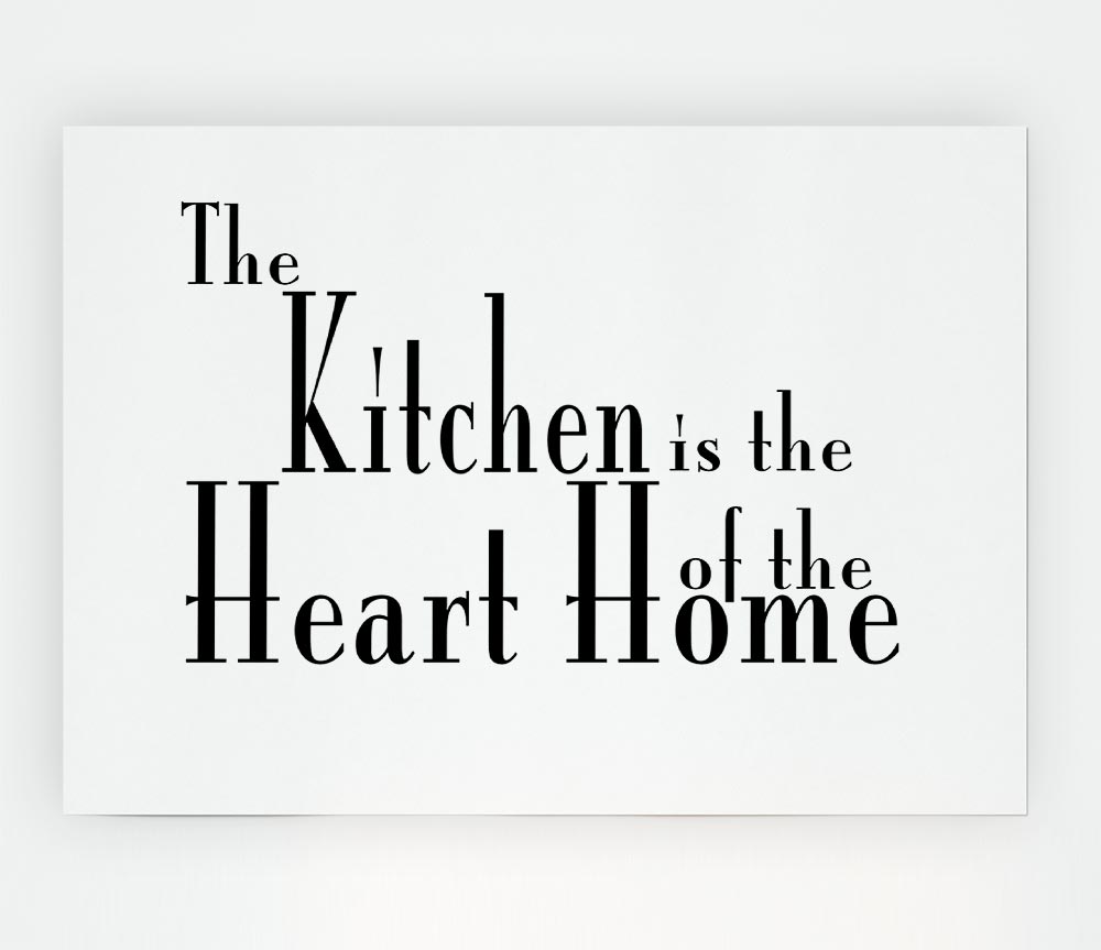 Kitchen Quote The Kitchen Is The Heart Of The Home 2 White Print Poster Wall Art