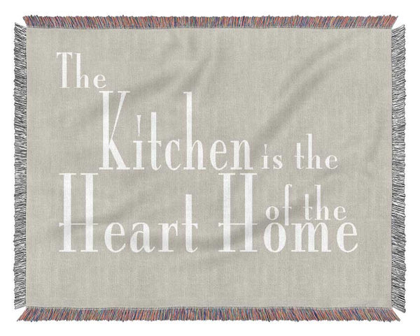 Kitchen Quote The Kitchen Is The Heart Of The Home 2 Pink Woven Blanket