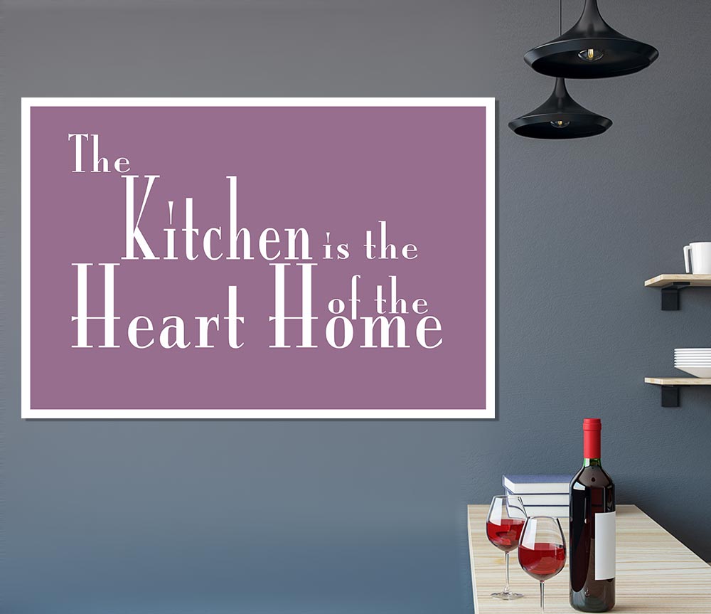 Kitchen Quote The Kitchen Is The Heart Of The Home 2 Dusty Pink Print Poster Wall Art