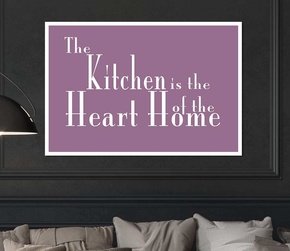 Kitchen Quote The Kitchen Is The Heart Of The Home 2 Dusty Pink Print Poster Wall Art