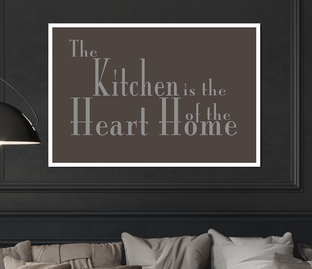 Kitchen Quote The Kitchen Is The Heart Of The Home 2 Chocolate Print Poster Wall Art