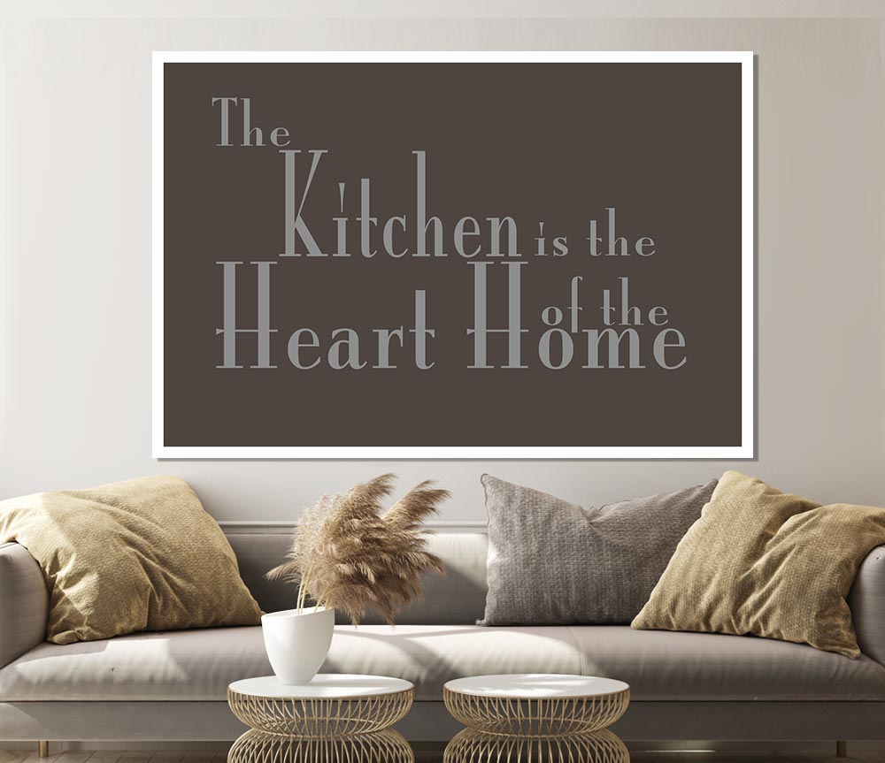 Kitchen Quote The Kitchen Is The Heart Of The Home 2 Chocolate Print Poster Wall Art