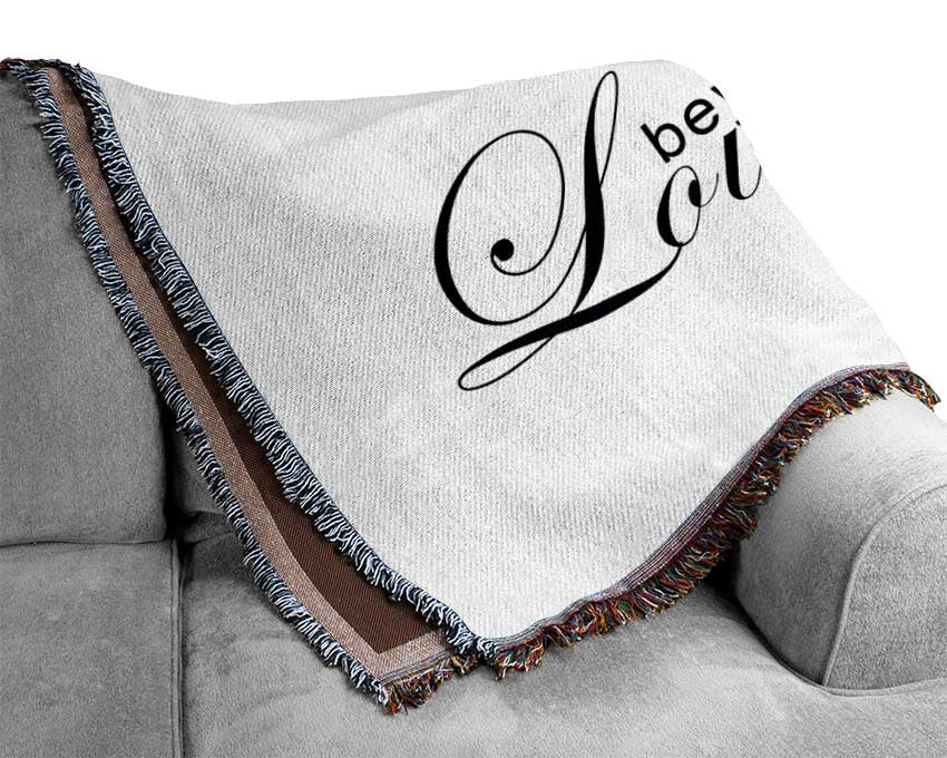 Home Quote Live Every Moment 3 White Woven Blanket