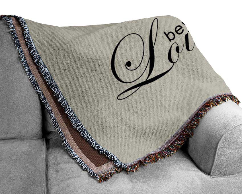 Love Quote Live Every Moment 3 Grey Woven Blanket