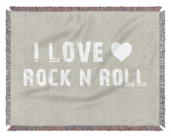 Music Quote I Love Rock N Roll Pink Woven Blanket