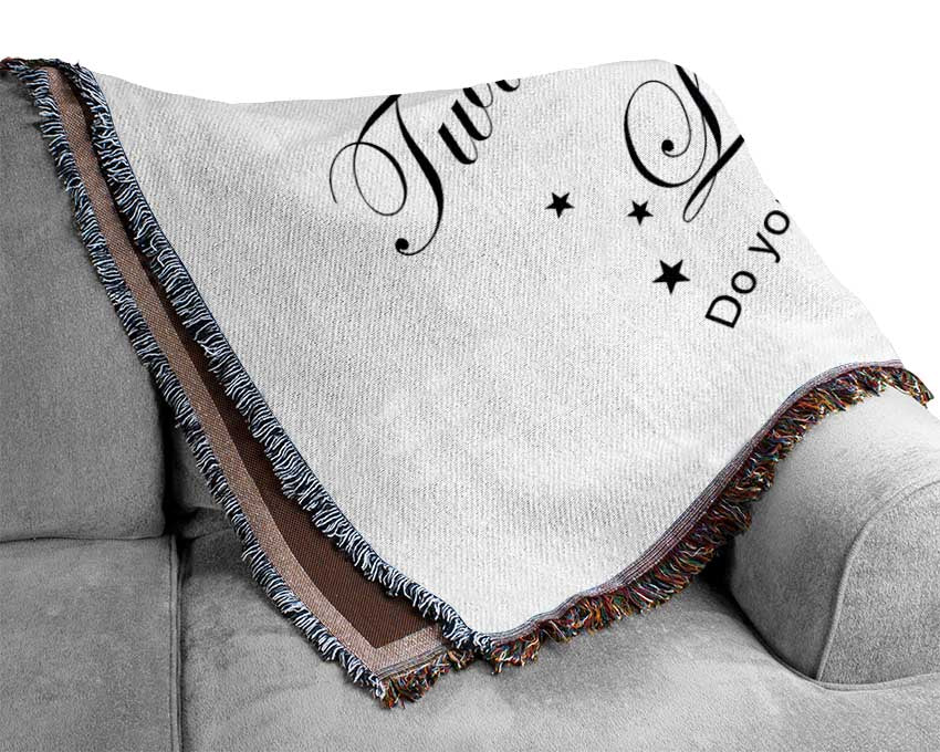 Nursery Quote Twinkle Twinkle Little Star 2 White Woven Blanket