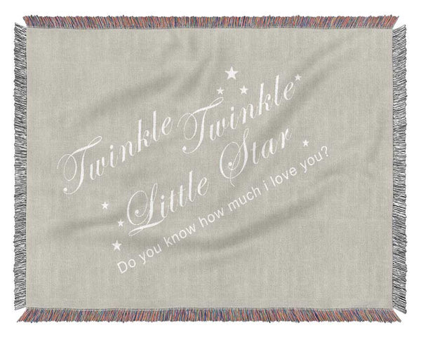 Nursery Quote Twinkle Twinkle Little Star 2 Pink Woven Blanket