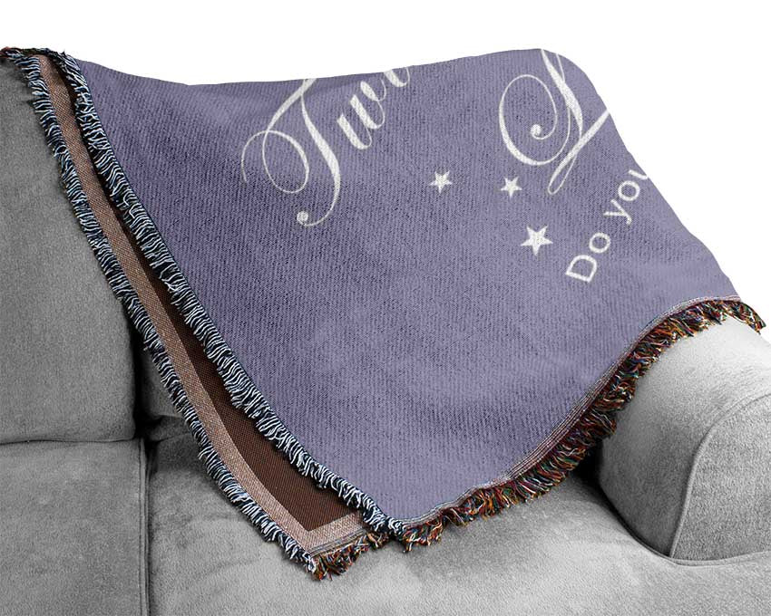 Nursery Quote Twinkle Twinkle Little Star 2 Lilac Woven Blanket