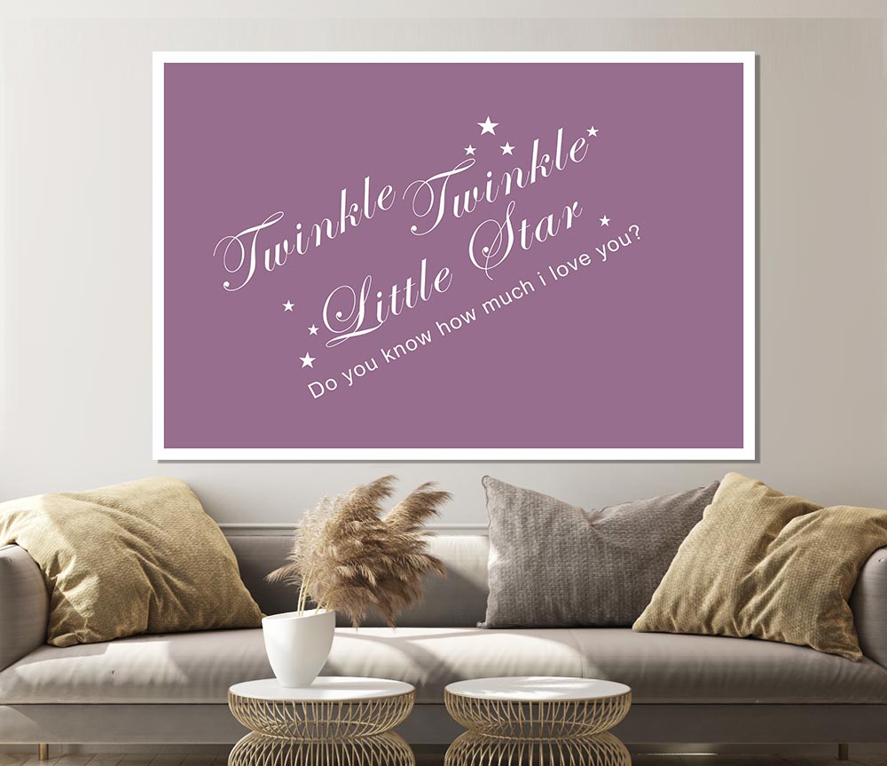 Twinkle Twinkle Little Star 2 Dusty Pink Print Poster Wall Art