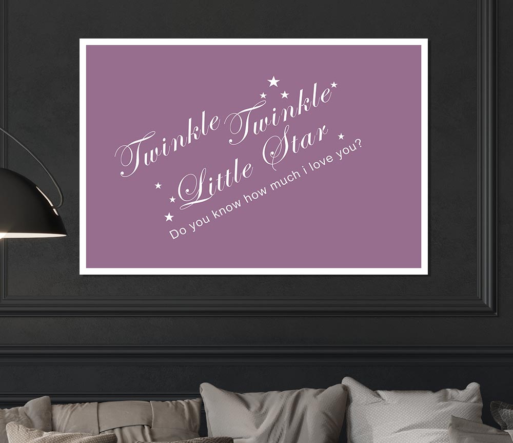 Twinkle Twinkle Little Star 2 Dusty Pink Print Poster Wall Art