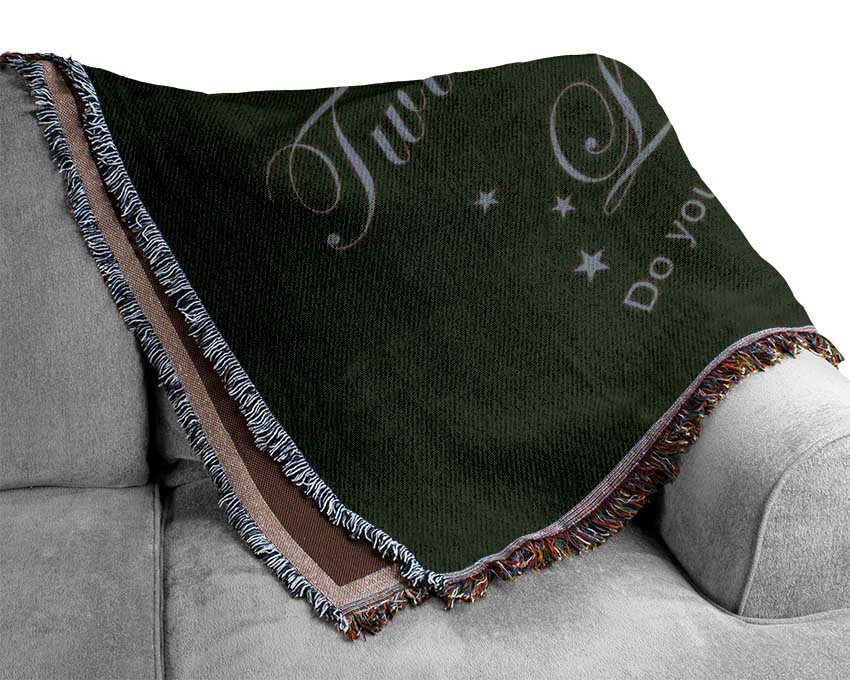 Nursery Quote Twinkle Twinkle Little Star 2 Chocolate Woven Blanket