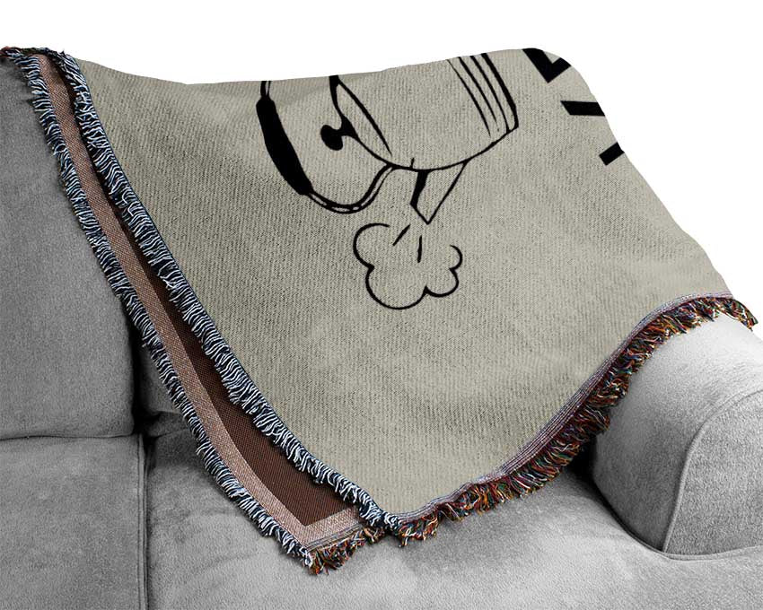 Kitchen Quote Keep Calm And Put The Kettle On Grey Woven Blanket