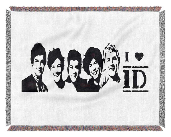 Music Quote I Love 1 Direction White Woven Blanket