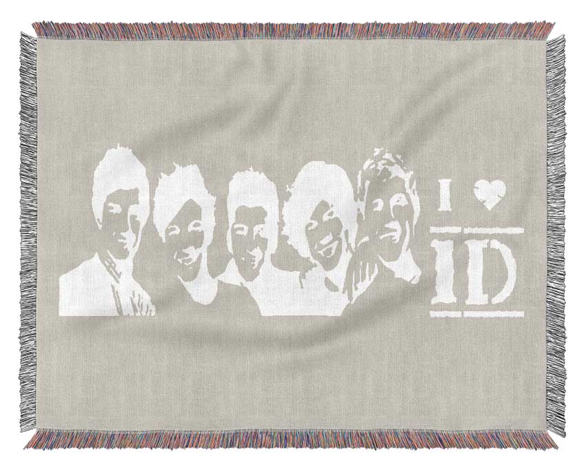 Music Quote I Love 1 Direction Pink Woven Blanket