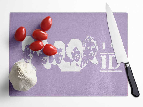 Music Quote I Love 1 Direction Lilac Glass Chopping Board