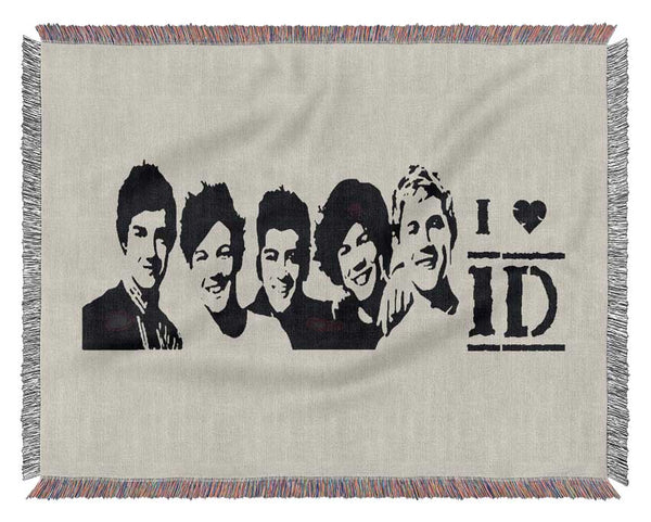 Music Quote I Love 1 Direction Grey Woven Blanket