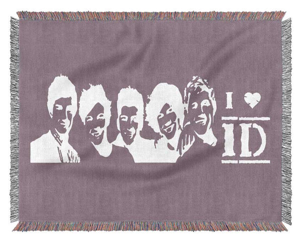 Music Quote I Love 1 Direction Dusty Pink Woven Blanket