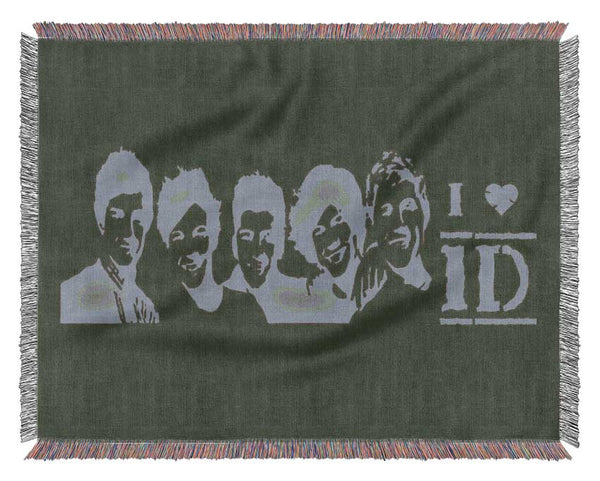 Music Quote I Love 1 Direction Chocolate Woven Blanket