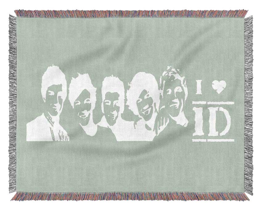 Music Quote I Love 1 Direction Beige Woven Blanket