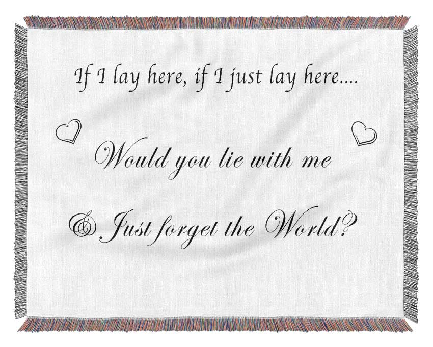 Music Quote If I Lay Here If I Just Snow Patrol White Woven Blanket