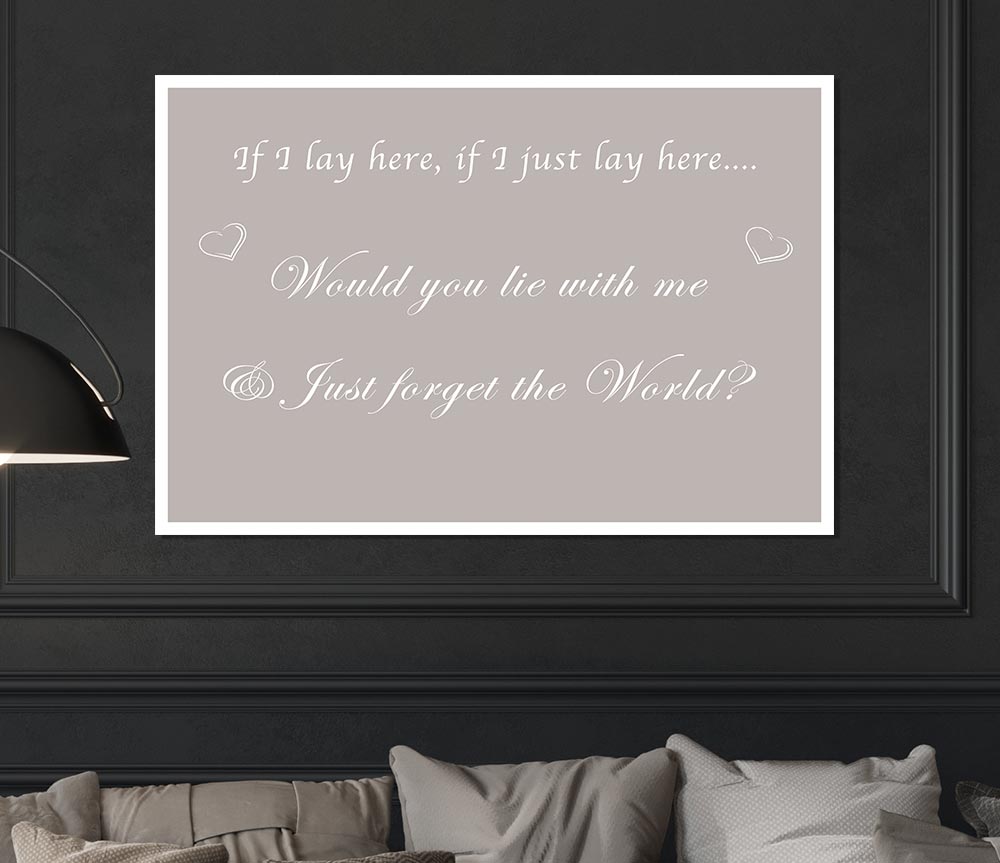 If I Lay Here If I Just Snow Patrol Beige Print Poster Wall Art