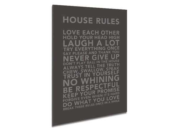 Family Quote House Rules 3 Chocolate