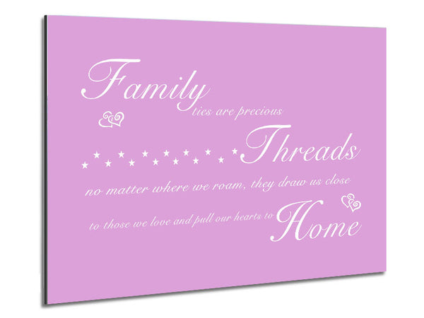 Family Quote Family Ties Are Precious Pink