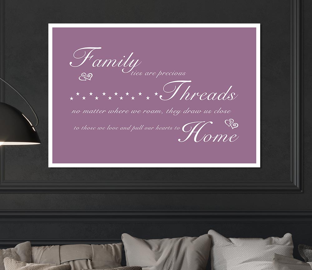 Family Quote Family Ties Are Precious Dusty Pink Print Poster Wall Art