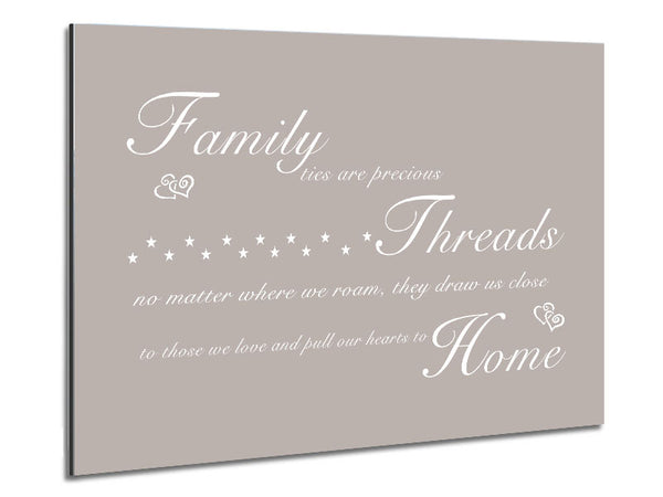 Family Quote Family Ties Are Precious Beige