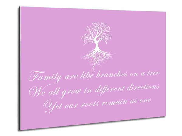 Family Quote Family Are Like Branches Pink