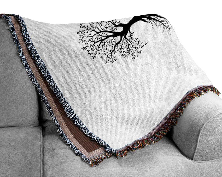 Family Quote Family Are Like Branches 2 White Woven Blanket