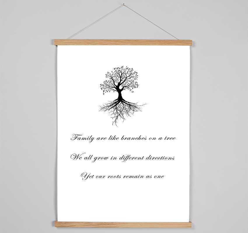 Family Quote Family Are Like Branches 2 White Hanging Poster - Wallart-Direct UK